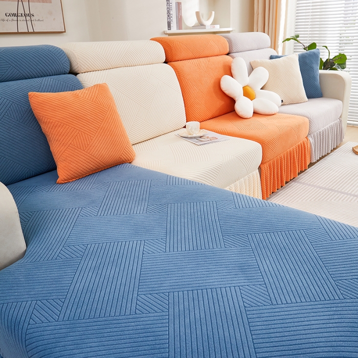 91家纺网 家纺一手货源 找家纺 天下布艺 2023新款初见裙边摇粒绒沙发垫 初见-拼色