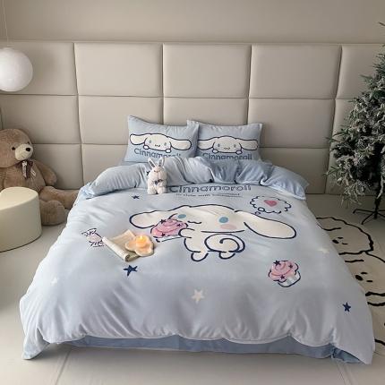 91家纺网 家纺一手货源 找家纺 (总) Mr.pig猪先生 2023新款大版三丽鸥牛奶绒四件套