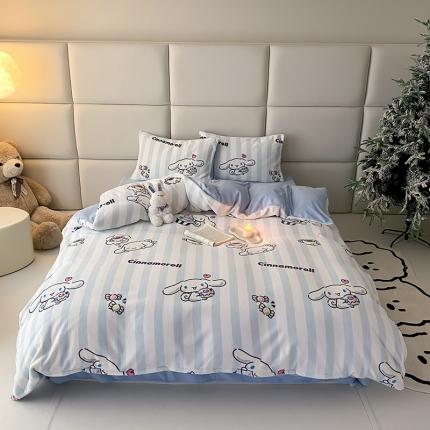 91家纺网 家纺一手货源 找家纺 Mr.pig猪先生 2023新款小版三丽鸥牛奶绒四件套 库洛米和巴库绒