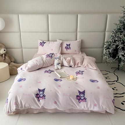 Mr.pig猪先生 2023新款小版三丽鸥牛奶绒四件套 库洛米和巴库绒