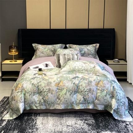 91家纺网 家纺一手货源 找家纺 （总）朵美 2023新款50支全棉数码印花磨毛四件套