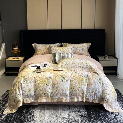 91家纺网 家纺一手货源 找家纺 （总）朵美 2023新款50支全棉数码印花磨毛四件套