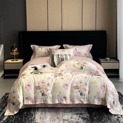 91家纺网 家纺一手货源 找家纺 （总）朵美 2023新款50支全棉数码印花磨毛四件套