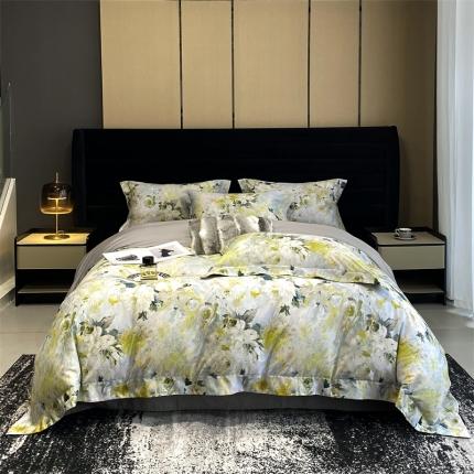 91家纺网 家纺一手货源 找家纺 （总）朵美 2023新款50支全棉数码印花磨毛四件套