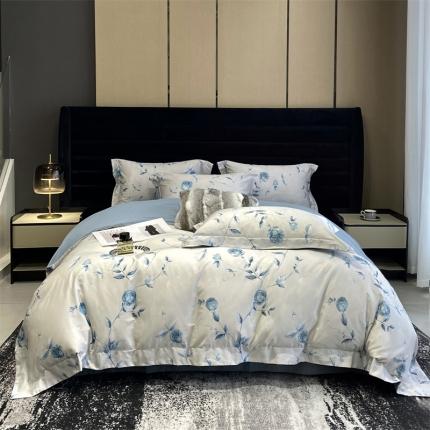 91家纺网 家纺一手货源 找家纺 （总）朵美 2023新款50支全棉数码印花磨毛四件套