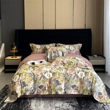 91家纺网 家纺一手货源 找家纺 （总）朵美 2023新款50支全棉数码印花磨毛四件套