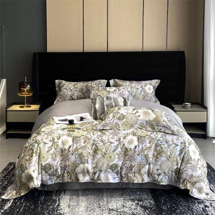 91家纺网 家纺一手货源 找家纺 （总）朵美 2023新款50支全棉数码印花磨毛四件套