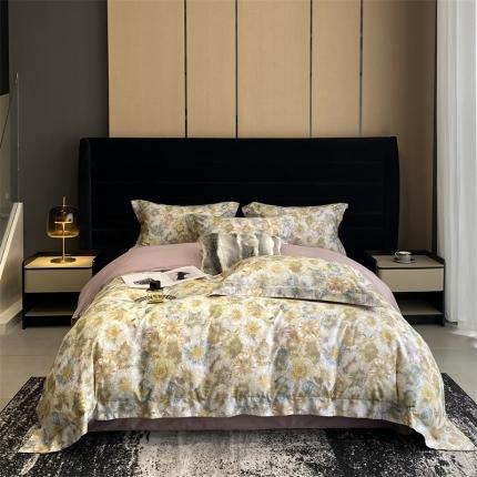 91家纺网 家纺一手货源 找家纺 （总）朵美 2023新款50支全棉数码印花磨毛四件套