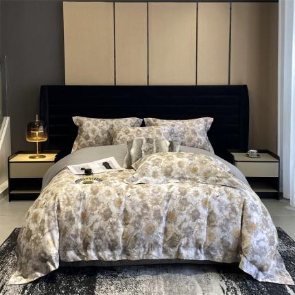 91家纺网 家纺一手货源 找家纺 （总）朵美 2023新款50支全棉数码印花磨毛四件套