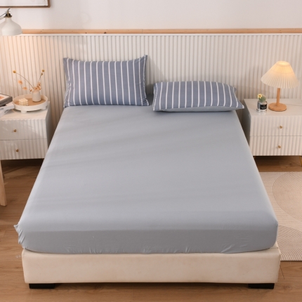 91家纺网 家纺一手货源 找家纺 2024年新款i无印良品水洗棉床笠2024新款床罩床垫双人保护套单人宿舍床单三件套