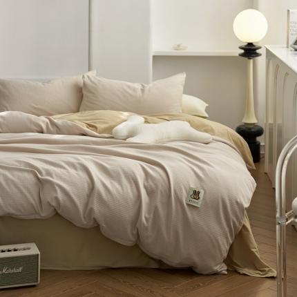 91家纺网 家纺一手货源 找家纺 (总) 安莱生活 2023年新品华夫格双面提花针织四件套