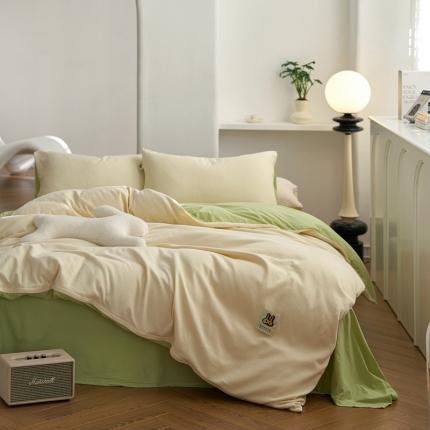 91家纺网 家纺一手货源 找家纺 (总) 安莱生活 2023年新品华夫格双面提花针织四件套