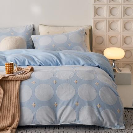 91家纺网 家纺一手货源 找家纺 (总) 安莱生活 2023年新品专版立体印花牛奶绒四件套-星辰系列