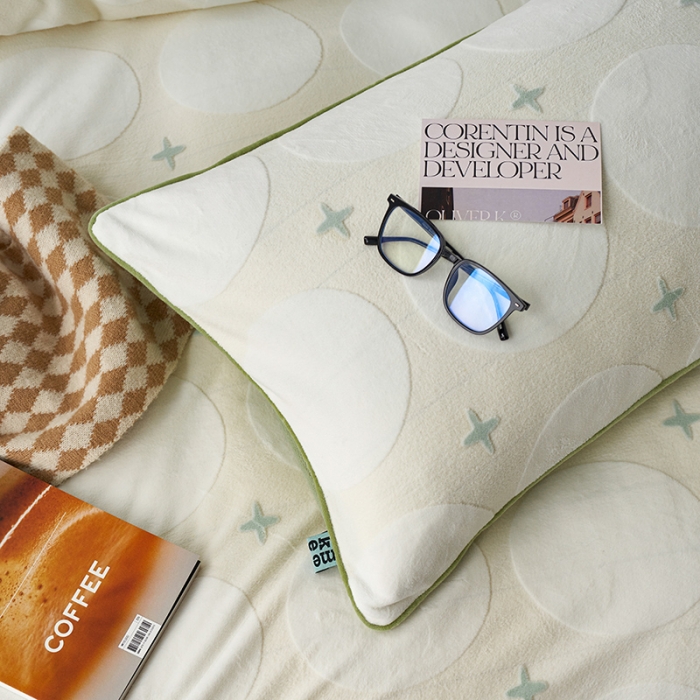 91家纺网 家纺一手货源 找家纺 安莱生活 2023年新品专版立体印花牛奶绒四件套-星辰系列 星辰-白露