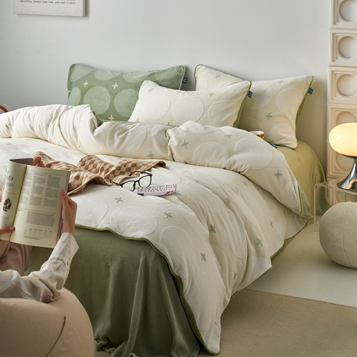 91家纺网 家纺一手货源 找家纺 安莱生活 2023年新品专版立体印花牛奶绒四件套-星辰系列 星辰-白露