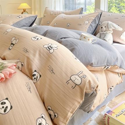 91家纺网 家纺一手货源 找家纺 （总）无界 2024新款双层纱印花四件套