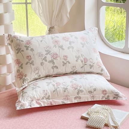 91家纺网 家纺一手货源 找家纺 2023新款全棉枕套（与已发布直角床单同款） 香榭微澜【B版床单用A版枕套图】