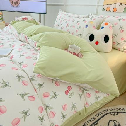 91家纺网 家纺一手货源 找家纺 （总）玉海棠 2023新款水洗棉印花四件套