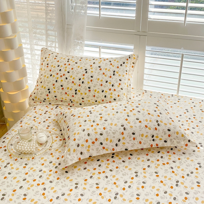 91家纺网 家纺一手货源 找家纺 2023新款全棉枕套（与已发布直角床单同款） 叶素