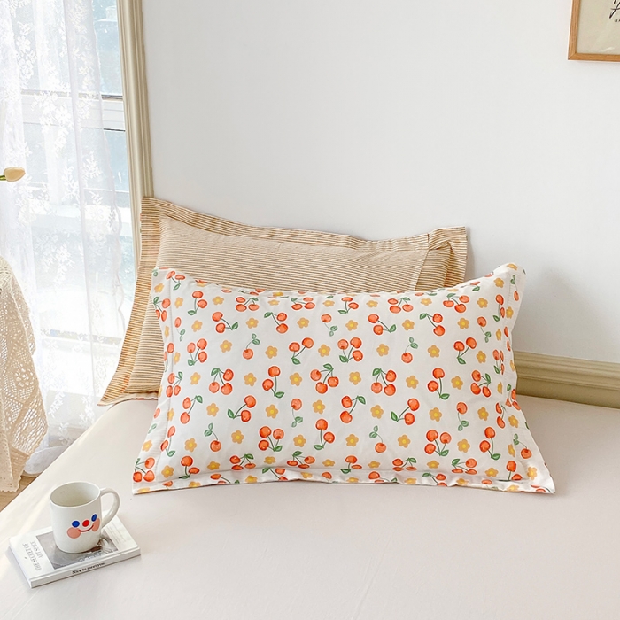 91家纺网 家纺一手货源 找家纺 2023新款全棉枕套（与已发布直角床单同款） 樱桃园