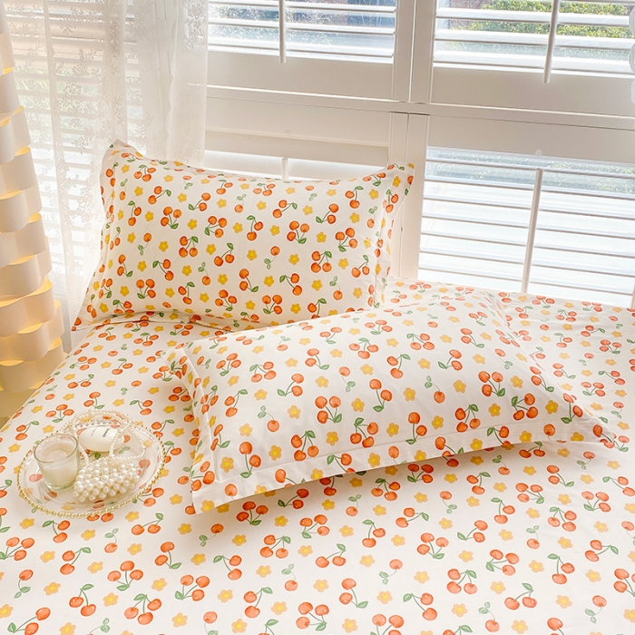 91家纺网 家纺一手货源 找家纺 2023新款全棉枕套（与已发布直角床单同款） 樱桃园