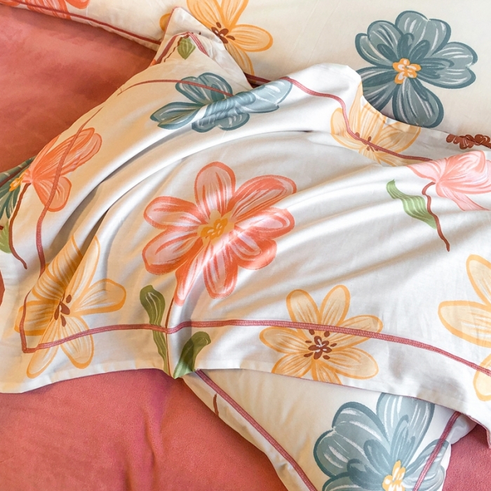 91家纺网 家纺一手货源 找家纺 大宽边A纯棉B牛奶绒四件套133*72全棉加绒法兰宝宝兔绒水晶 安妮