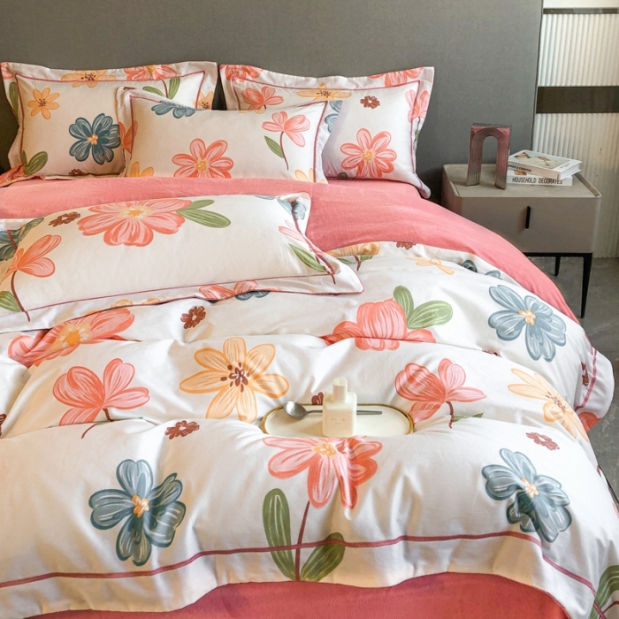 91家纺网 家纺一手货源 找家纺 大宽边A纯棉B牛奶绒四件套133*72全棉加绒法兰宝宝兔绒水晶 安妮