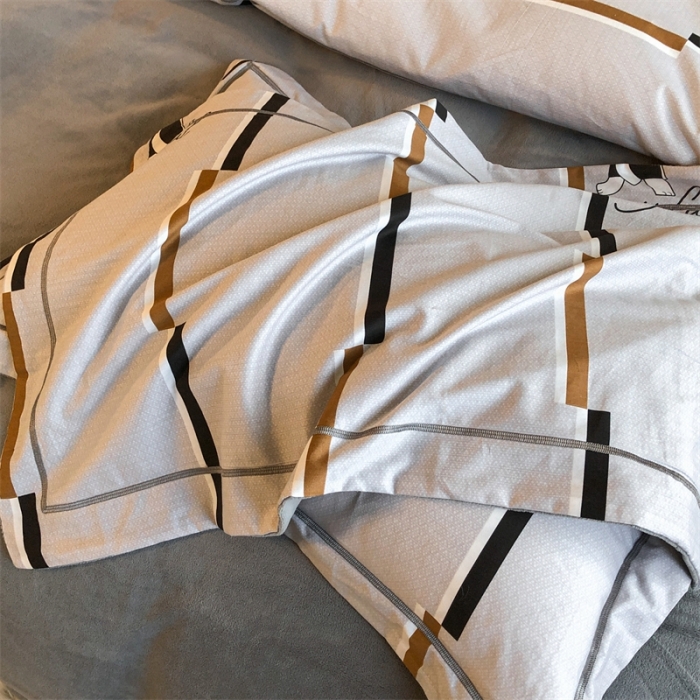 91家纺网 家纺一手货源 找家纺 大宽边A纯棉B牛奶绒四件套133*72全棉加绒法兰宝宝兔绒水晶 奔奔象