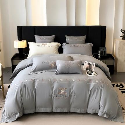 91家纺网 家纺一手货源 找家纺 家居1号家纺 2024新款海莉全棉磨毛四件套 海莉-绅士灰