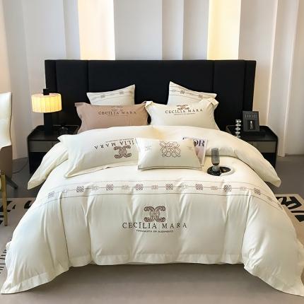 91家纺网 家纺一手货源 找家纺 家居1号家纺 2024新款海莉全棉磨毛四件套 海莉-象牙白