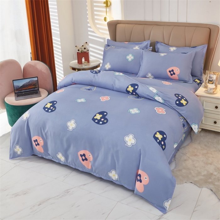 91家纺网 家纺一手货源 找家纺 爱一个家 2024新款植物羊绒四件套 桃心密码