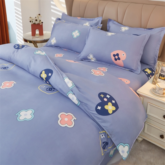 91家纺网 家纺一手货源 找家纺 爱一个家 2024新款植物羊绒四件套 桃心密码