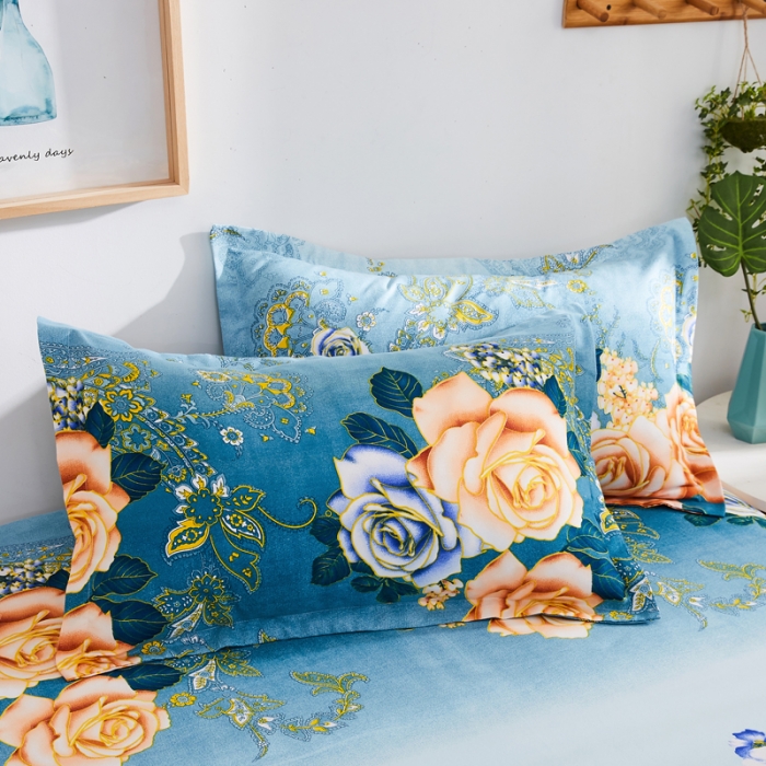 91家纺网 家纺一手货源 找家纺 爱一个家 2023新款植物羊绒单被套 素雅风情