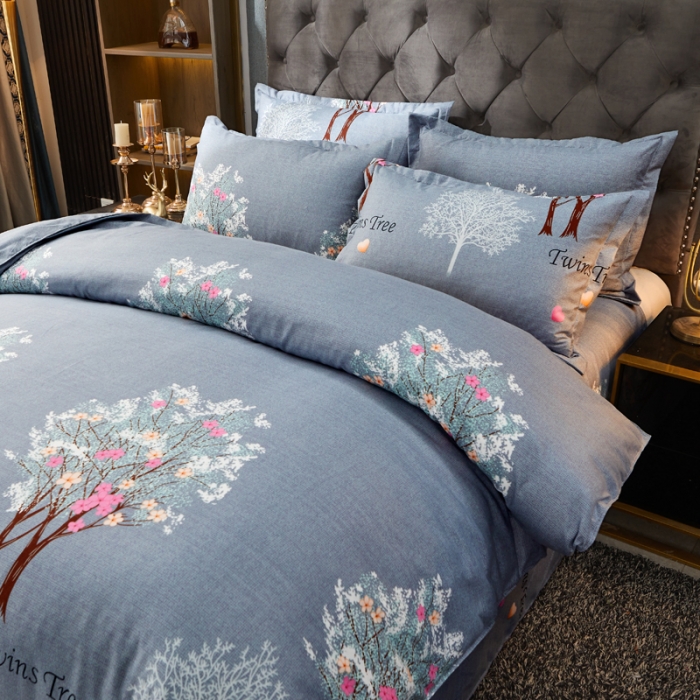 91家纺网 家纺一手货源 找家纺 爱一个家 2023新款植物羊绒单被套 清新绿叶