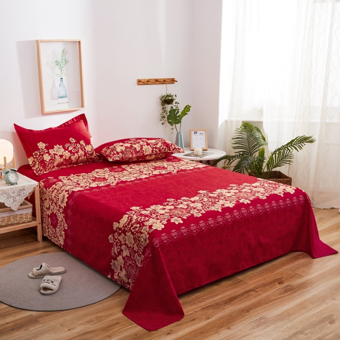 91家纺网 家纺一手货源 找家纺 爱一个家 2023新款植物羊绒单被套 红色之恋