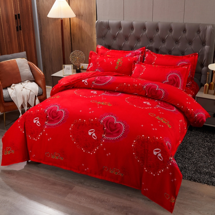 91家纺网 家纺一手货源 找家纺 爱一个家 2023新款植物羊绒单被套 浪漫一生