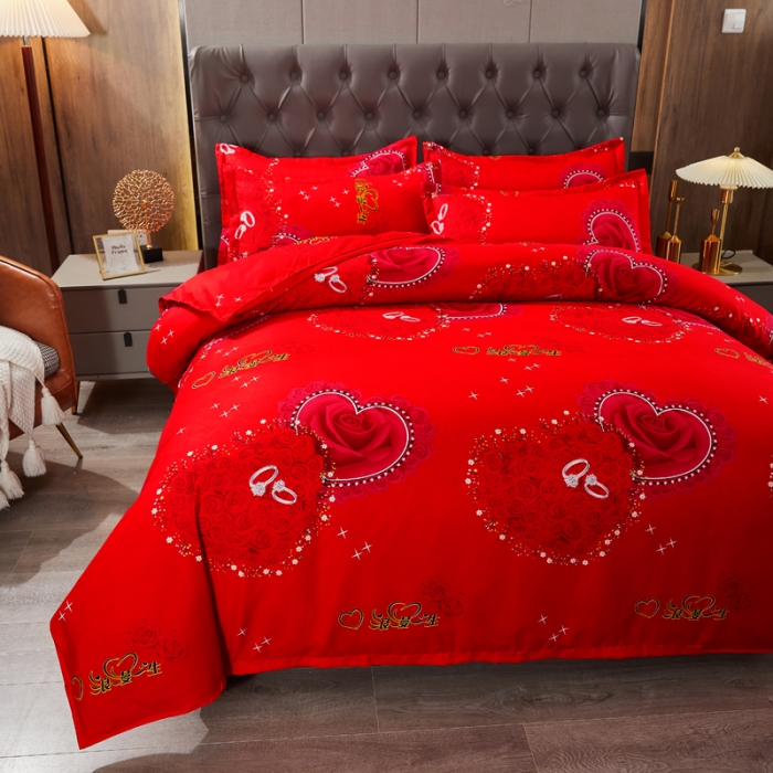 91家纺网 家纺一手货源 找家纺 爱一个家 2023新款植物羊绒单被套 浪漫一生