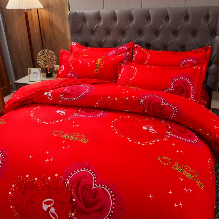 91家纺网 家纺一手货源 找家纺 爱一个家 2023新款植物羊绒单被套 浪漫一生