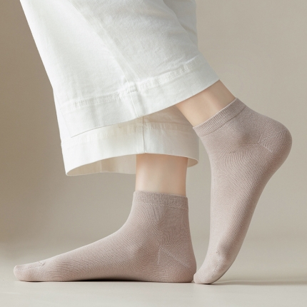 【女士纯色船袜】新日式无印全棉女士良品隐形纯色棉袜透气女袜