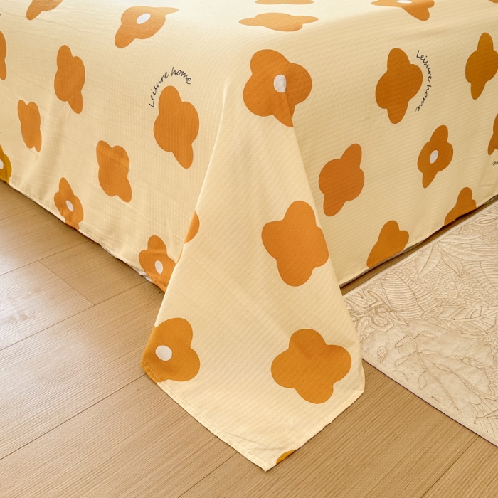 91家纺网 家纺一手货源 找家纺 火星时代 2023新款A类有氧提花小竺棉床单水洗棉粗布床单三件套 觅洛斯