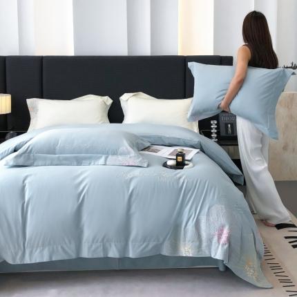 91家纺网 家纺一手货源 找家纺 （总）星蕴 2023新款全棉加厚磨毛刺绣四件套多彩