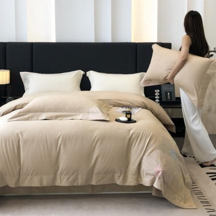 91家纺网 家纺一手货源 找家纺 （总）星蕴 2023新款全棉加厚磨毛刺绣四件套多彩