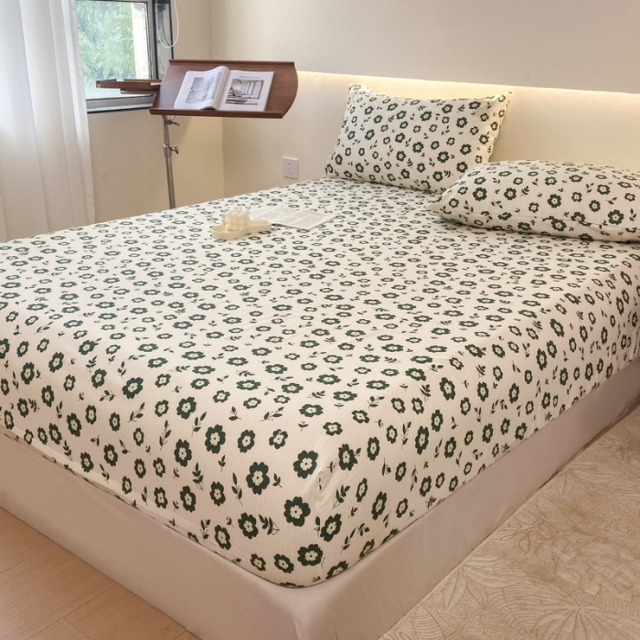 91家纺网 家纺一手货源 找家纺 火星时代 2023新款A类床笠罩棉小竺棉床笠保护套纯色床罩床垫罩床套 繁华