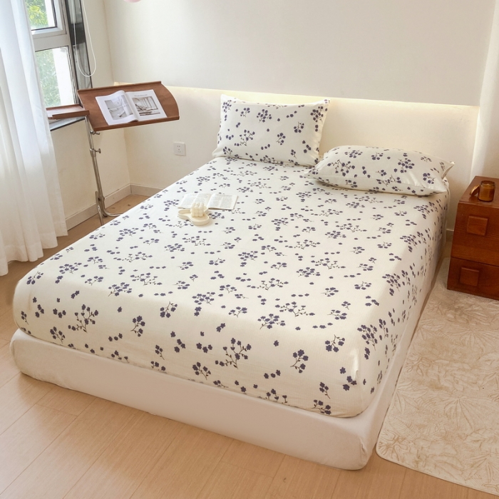 91家纺网 家纺一手货源 找家纺 火星时代 2023新款A类床笠罩棉小竺棉床笠保护套纯色床罩床垫罩床套 芬芳