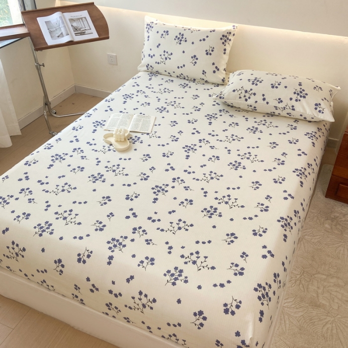 91家纺网 家纺一手货源 找家纺 火星时代 2023新款A类床笠罩棉小竺棉床笠保护套纯色床罩床垫罩床套 芬芳