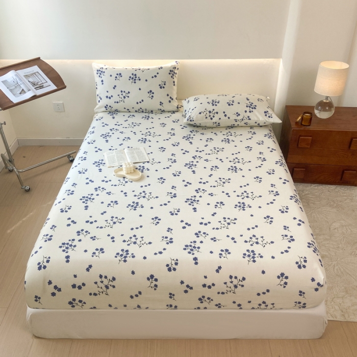 91家纺网 家纺一手货源 找家纺 火星时代 2023新款A类床笠罩棉小竺棉床笠保护套纯色床罩床垫罩床套 芬芳