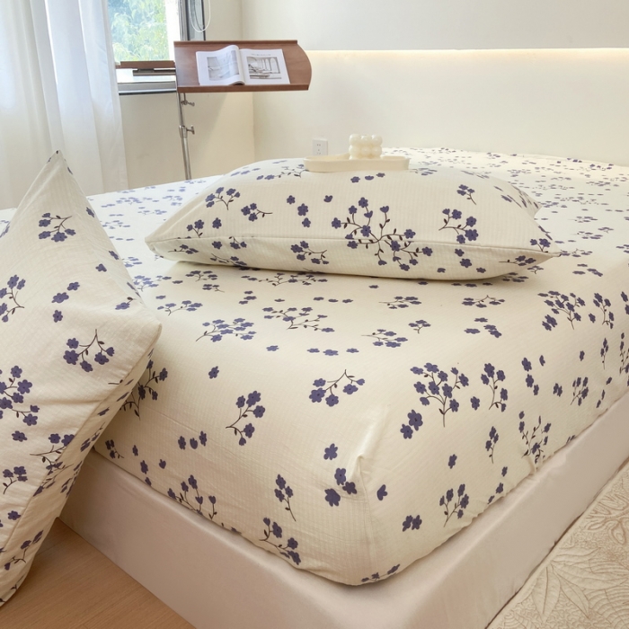 91家纺网 家纺一手货源 找家纺 火星时代 2023新款A类床笠罩棉小竺棉床笠保护套纯色床罩床垫罩床套 芬芳