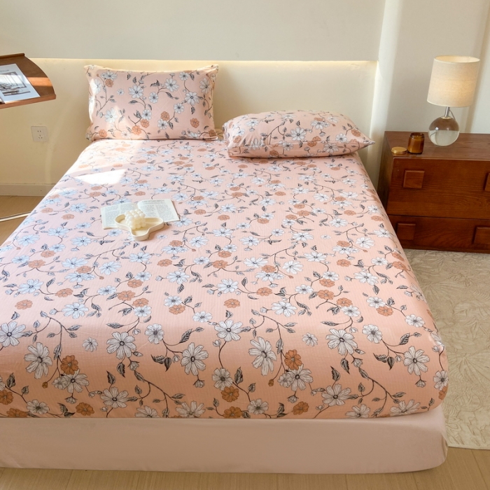 91家纺网 家纺一手货源 找家纺 火星时代 2023新款A类床笠罩棉小竺棉床笠保护套纯色床罩床垫罩床套 洛丽塔