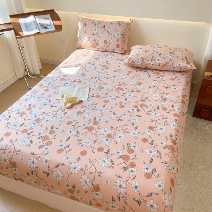 91家纺网 家纺一手货源 找家纺 火星时代 2023新款A类床笠罩棉小竺棉床笠保护套纯色床罩床垫罩床套 洛丽塔