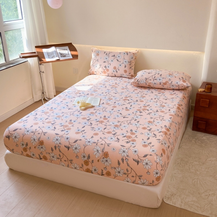 91家纺网 家纺一手货源 找家纺 火星时代 2023新款A类床笠罩棉小竺棉床笠保护套纯色床罩床垫罩床套 洛丽塔